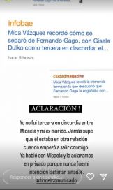 El descargo de Gisella Dulko luego de las polémicas declaraciones de Mica Vázquez