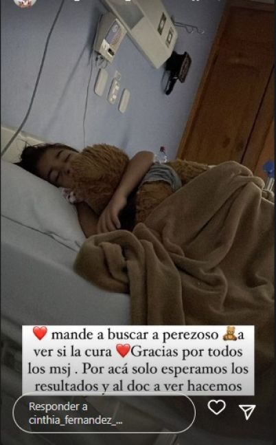 Cinthia Fernández tras la internación de su hija menor: Andamos tristes