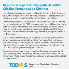 Contundente apoyo a Cristina Kirchner de la política en las redes sociales