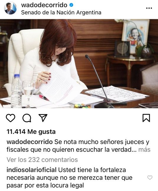 El mensaje de apoyo del Indio Solari a Cristina Fernández de Kirchner