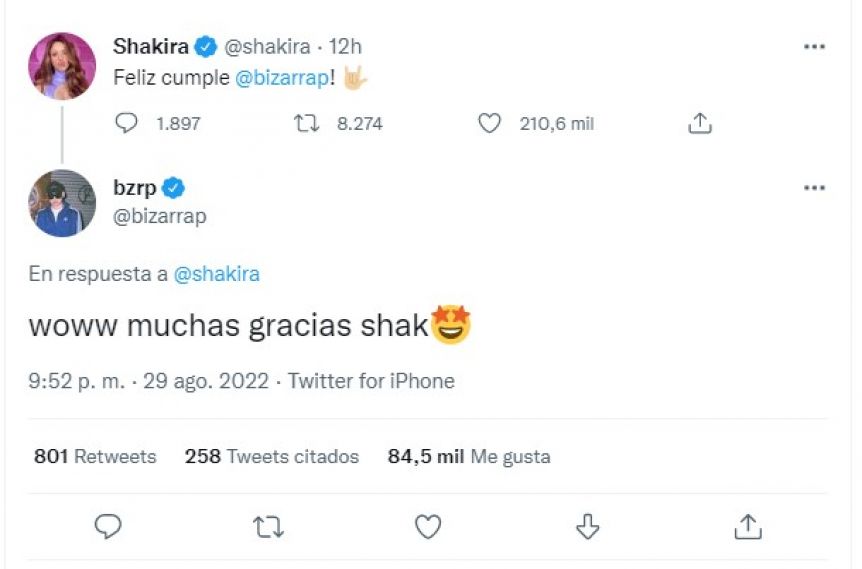 Shakira le dejó un inesperado mensaje a Bizarrap y las redes estallaron