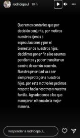 El comunicado de Camila Homs y Rodrigo de Paul luego de llegar a un acuerdo económico