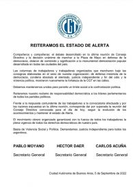 La CGT suspendió la reunión de hoy y ratificó que permanece en 