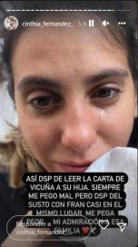 El llanto de Cinthia Fernández al leer la carta de Benjamín Vicuña para su hija Blanca