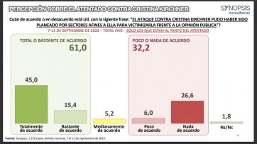 Atentado contra Cristina Kirchner: para el 85% no va a calmar la grieta política 