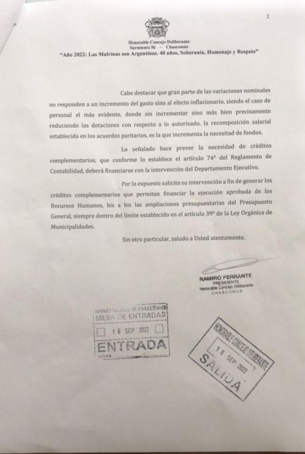 Tres empanadas: Concejo Deliberante se quedó sin plata y pide un “salvavidas” al intendente