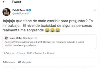 Kennys Palacios cruzó a Estefi Berardi y la acusó de mandarle mensajes a Mauro Icardi