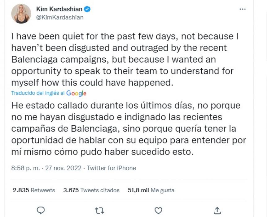 Balenciaga lanzó una polémica campaña infantil y Kim Kardashian salió a repudiarla