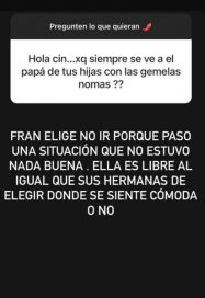 Cinthia Fernández explicó por qué Matías Defederico no se muestra con una de sus hijas