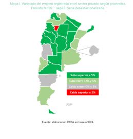 Cuáles son los áreas más favorecidas y más perjudicadas en la creación de empleos