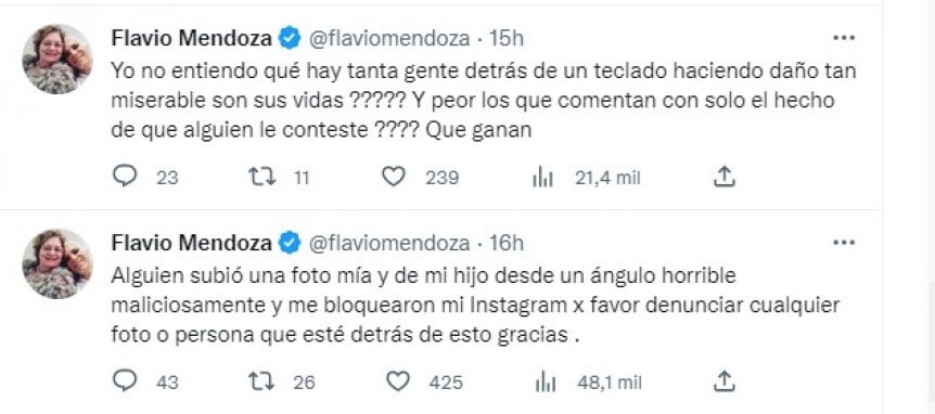 El furioso descargo de Flavio Mendoza luego de que le cerraran su cuenta de Instagram