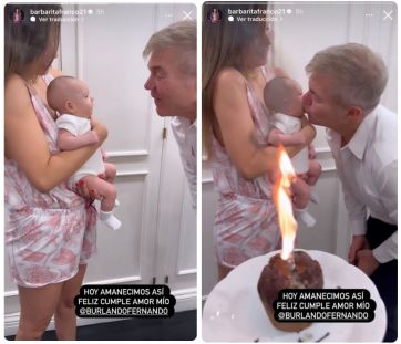 Barby Franco sorprendió a Burlando en su cumpleaños