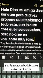 Jimena Barón mostró la carta que le había escrito a Dios para conseguir novio