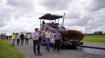 Arrieta recorrió las obras de transformación en autopista de la Ruta Nacional 3