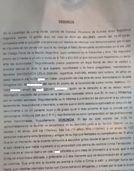 Cinthia Fernández deberá afrontar pericias psicológicas y psiquiátricas