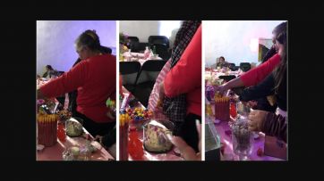 Una invitada fue con una bolsa a la mesa de dulces en una fiesta, y se llevó todo