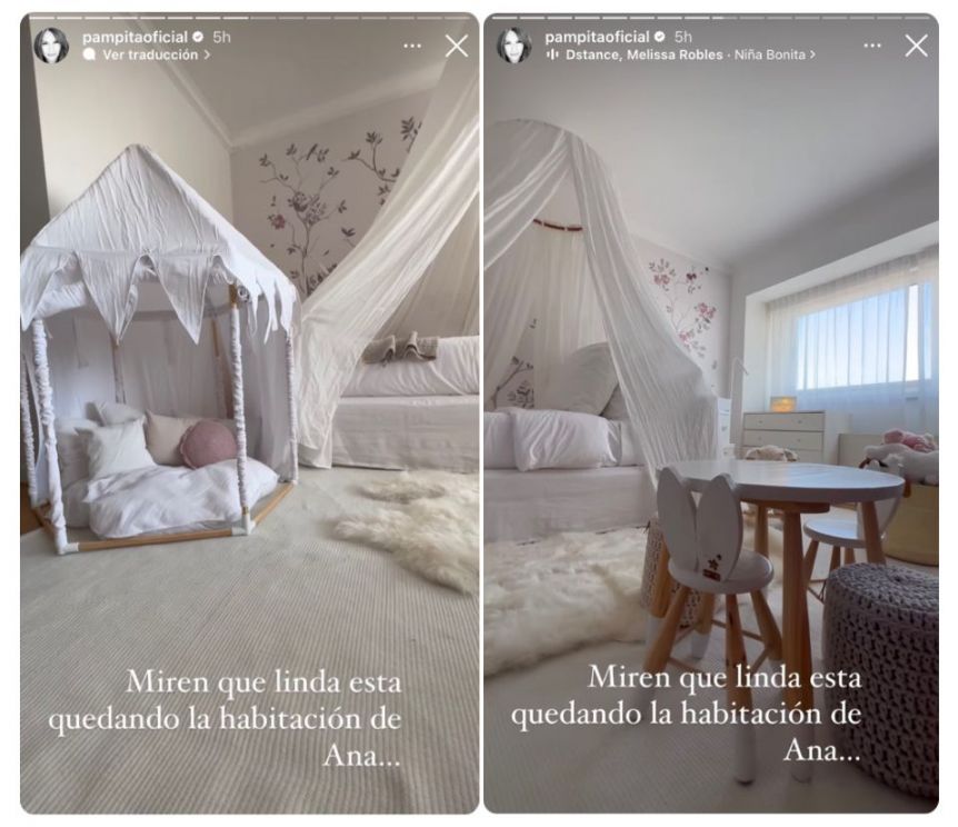 Pampita mostró como quedó el cuarto soñado de Ana García Moritán