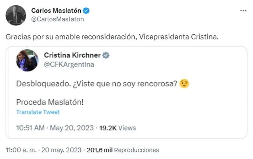 Cristina perdonó en las redes al liberal más kirchnerista: ¿Viste que no soy rencorosa?