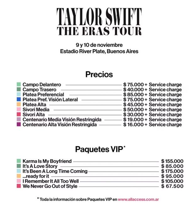 Un millón de personas hicieron la fila virtual para la preventa de entradas de Taylor Swift