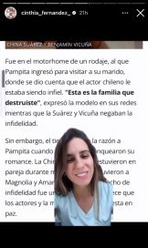 La inesperada carta documento que recibió Cinthia Fernández de parte de la China Suárez: qué pasó