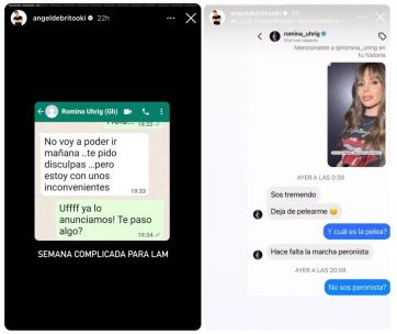 Romina Uhrig canceló su participación como angelita y crece la tensión con Ángel de Brito