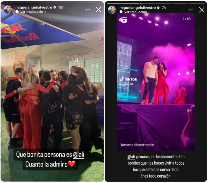 El tremendo beso que se dieron Lali Espósito y Miguel Ángel Silvestre en pleno show