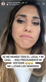 Cinthia Fernández contó que se inundó y mostró la foto de un cocodrilo cerca de su casa