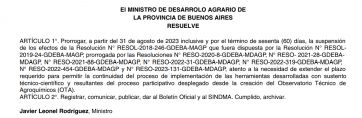 Provincia extendió la suspensión del uso de agroquímicos