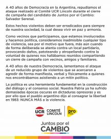 Piedrazos y heridos en el cierre de campaña de un alcalde de la UCR