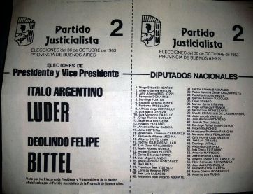 Los intendentes del 83, la boleta en blanco y negro, los electores y casi nada de mujeres