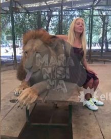 Las polémicas fotos de Mariana Nannis con animales salvajes dopados en un zoológico