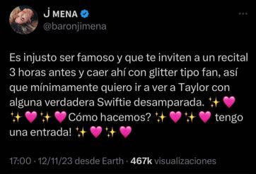 Jimena Barón le cumplió el sueño a una swiftie y la invitó al último show: 