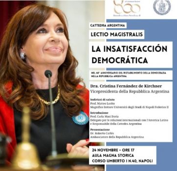 Cristina viajará a Europa después del balotaje y reaparecerá en una charla universitaria