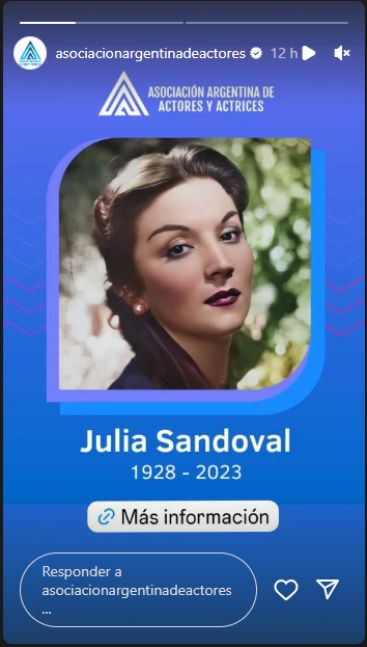Falleció la primera actriz Julia Sandoval, ícono del cine, el teatro, cine y la televisión