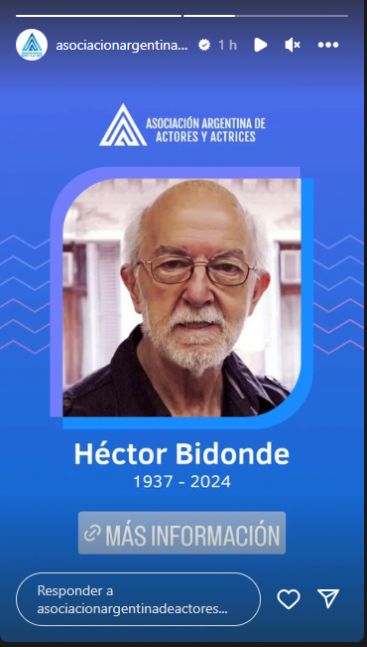 Falleció el actor y exlegislador Héctor Bidone
