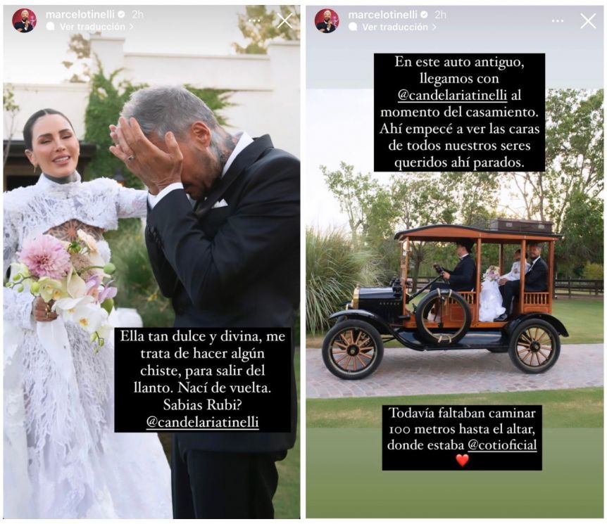 El emotivo relato de Marcelo Tinelli sobre un momento clave del casamiento de su hija Candelaria
