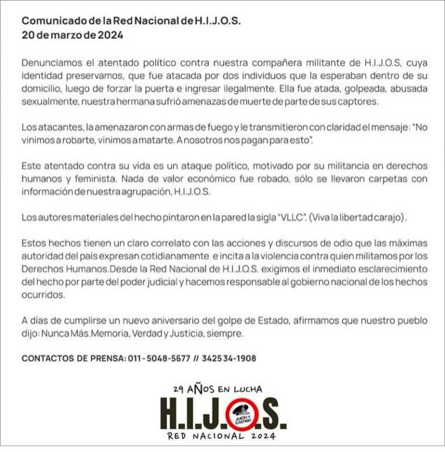 Kicillof apoyó la denuncia de la militante de HIJOS y pidió que “no se instale” la violencia política