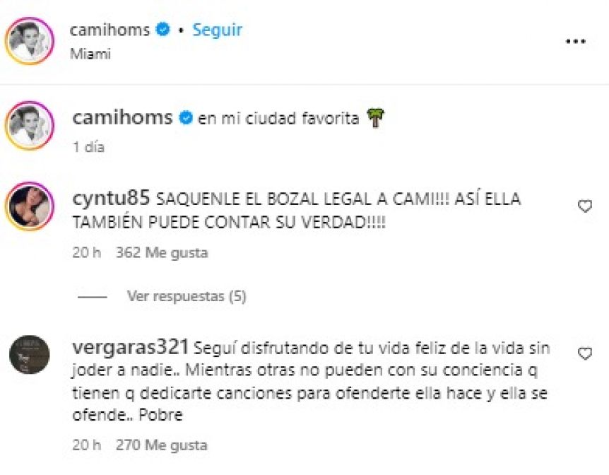La reacción de Cami Homs tras el comunicado de Rodrigo de Paul en apoyo a Tini