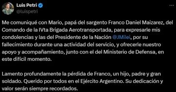 Murió un sargento del Ejército por una falla en su paracaídas