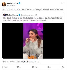 Yanina Latorre defendió a Lola tras ser criticada por probar pastelitos por primera vez a los 22 años