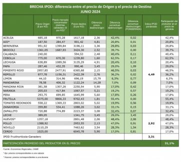 Golpe al bolsillo: según un índice, del campo a la góndola los precios se triplicaron