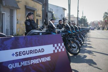 Más seguridad: Mayra y Alonso estrenaron una base para el grupo de prevención motorizada