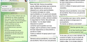 Se filtraron los chats que mantuvieron la ex primera dama con Ayelén Mazzina