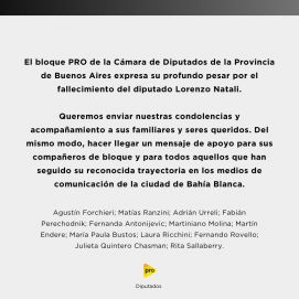 Hondo pesar en la Legislatura y en Bahía Blanca: murió el diputado Lorenzo Natali