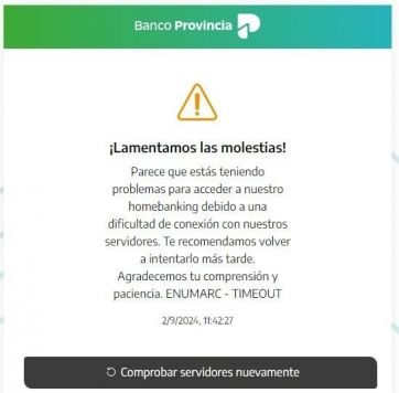 Otra vez sopa: Banco Provincia sigue sin home banking y complica el cobro de sueldos