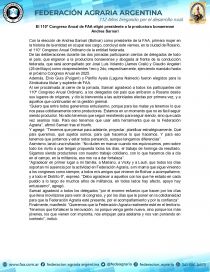 La Federación Agraria Argentina tiene nueva presidenta y es la primera mujer en 112 años