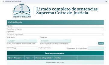 La Suprema Corte bonaerense comienza a publicar todas sus sentencias 