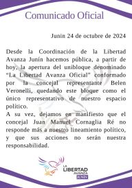 Se quebró el bloque de La Libertad Avanza en Junín