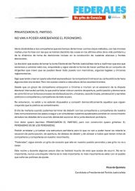 Se oficializó la lista de CFK y Quintela tiene 24 horas para sumar avales