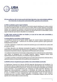 La UBA irá a la Justicia para determinar si la SIGEN puede auditarla como pretende Milei